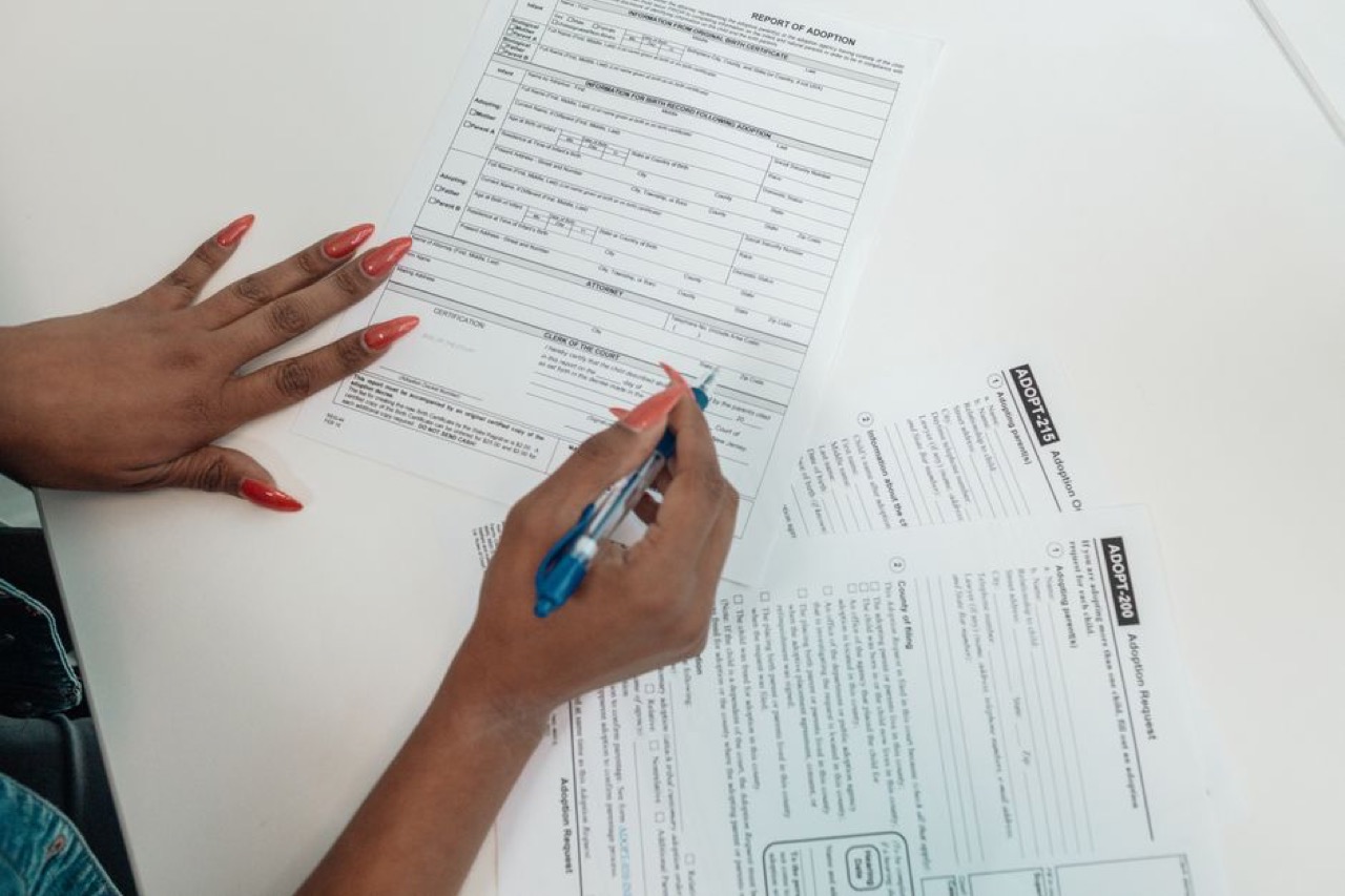 Filling in a form with pen - Accident Scene Checklist and Report Form Template